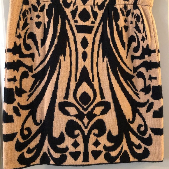 Mod Graphic, Tribal Print Wool Skirt. - Picture 2 of 4